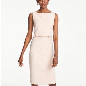 Ann Taylor Pink Embroidered Waist Sheath Size 0P